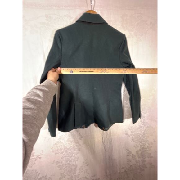 Eddie Bauer Blazer 10 Green Wool Blend Felt Classic Lined Equestrian - Picture 8 of 9
